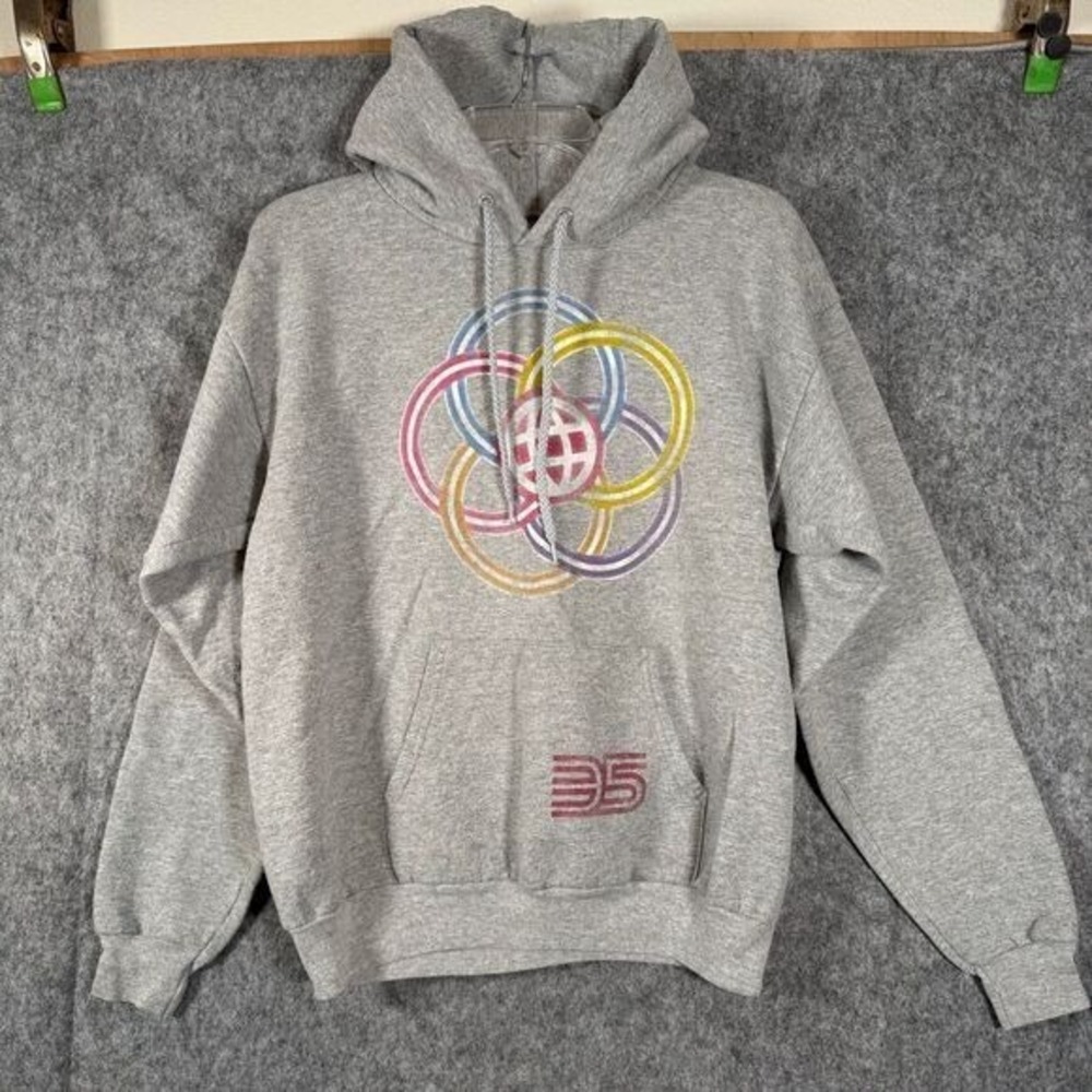 Disney World Epcot Sweatshirt Mens Medium‎ 35th Anniversary Grey Hoodie Parks